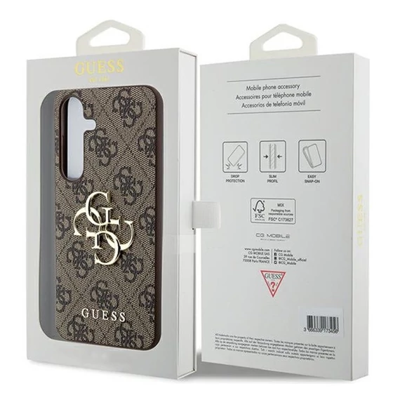 Guess 4G Big Metal Logo Samsung Galaxy A55 hátlap tok, barna, CSA554GMGBR