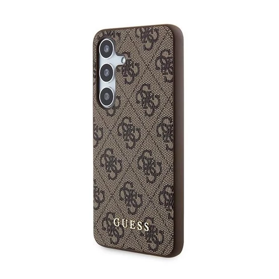 Guess 4G Metal Gold Logo Samsung Galaxy A35 hátlap tok, barna, GUOHCSA35G4GFBR
