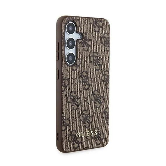 Guess 4G Metal Gold Logo Samsung Galaxy A35 hátlap tok, barna, GUOHCSA35G4GFBR