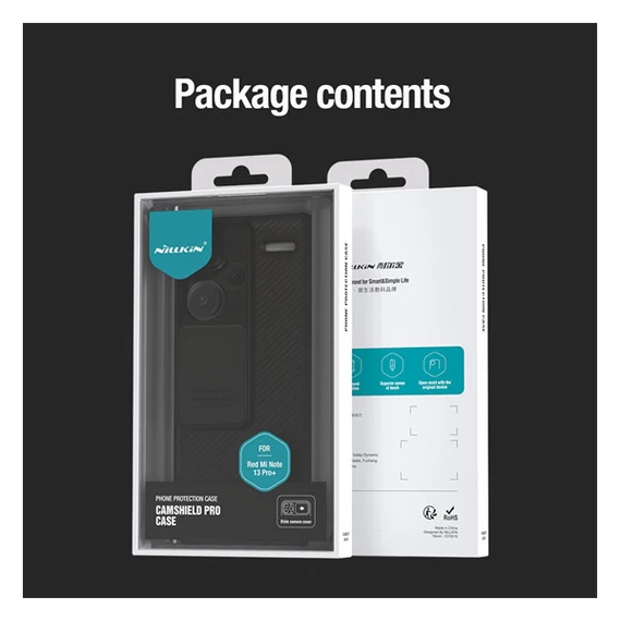 Nillkin CamShield Pro Xiaomi Redmi Note 13 Pro+ 5G hátlap tok, fekete