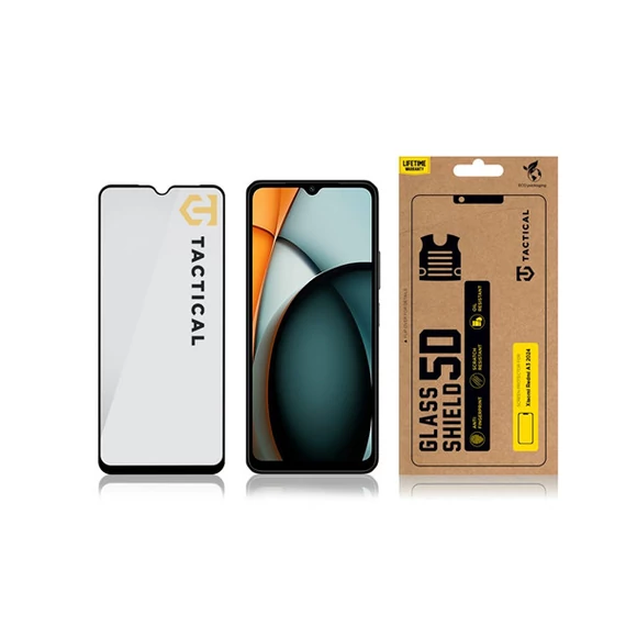 Tactical Glass Shield 5D Xiaomi Redmi A3 (2024) kijelzővédő üvegfólia, fekete