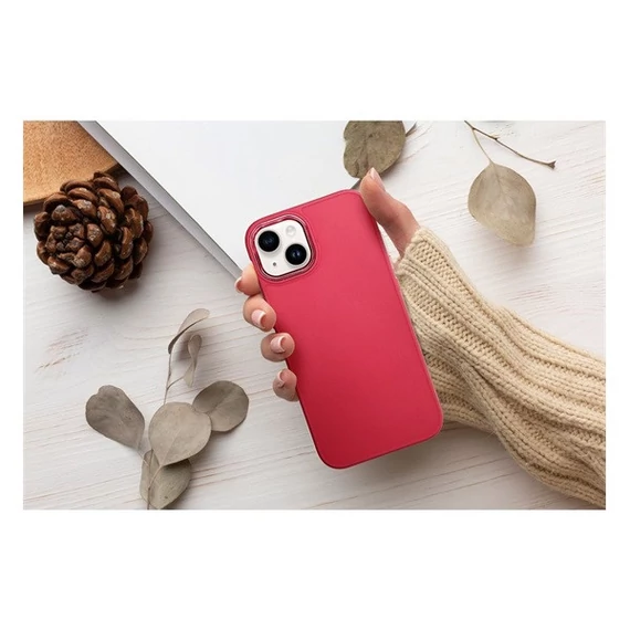 Frame iPhone 15 Pro Max közepesen ütésálló tok kameravédő kerettel, magenta