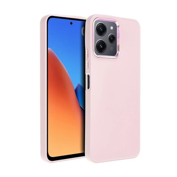 Frame Xiaomi Redmi 12 4G / 12 5G közepesen ütésálló tok kameravédő kerettel, rózsaszín