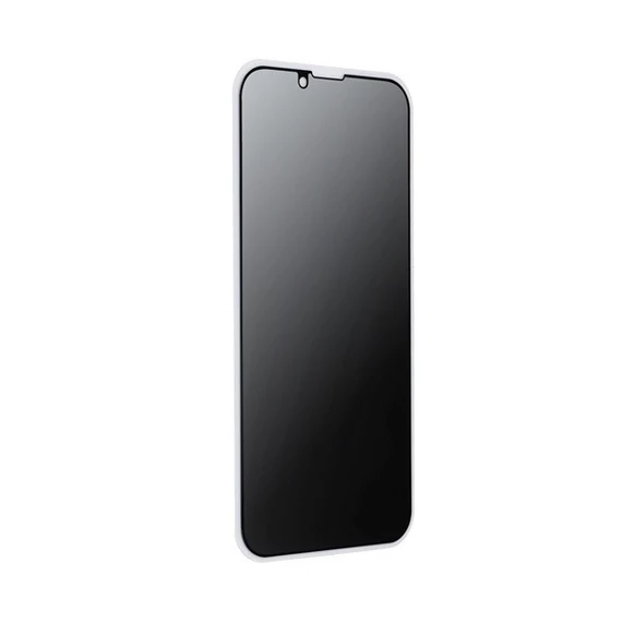 Apple iPhone 12 / 12 Pro, 5D Full Glue betekintésgátló tempered glass kijelzővédő üvegfólia, fekete