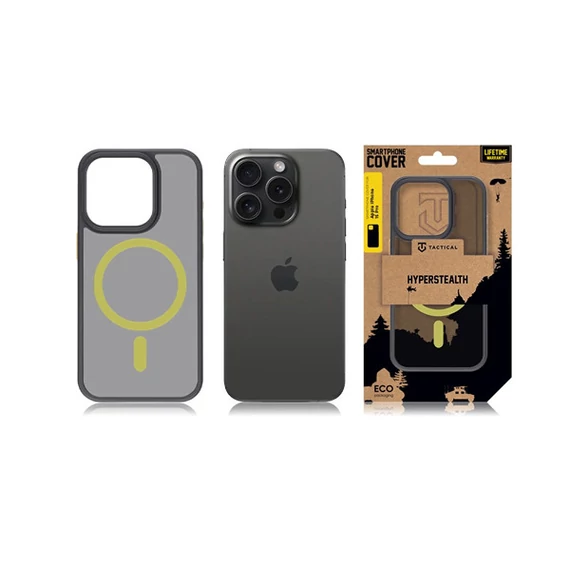 Tactical MagForce Hyperstealth 2.0 Apple iPhone 15 Pro tok, fekete/sárga