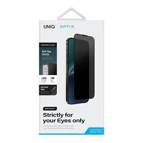 Uniq Optix Privacy Apple iPhone 15 Pro Max tempered glass kijelzővédő üvegfólia