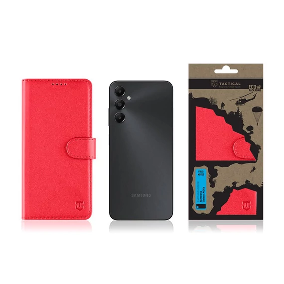 Tactical Field Notes Samsung Galaxy A05s, flip/oldalra nyíló tok, piros