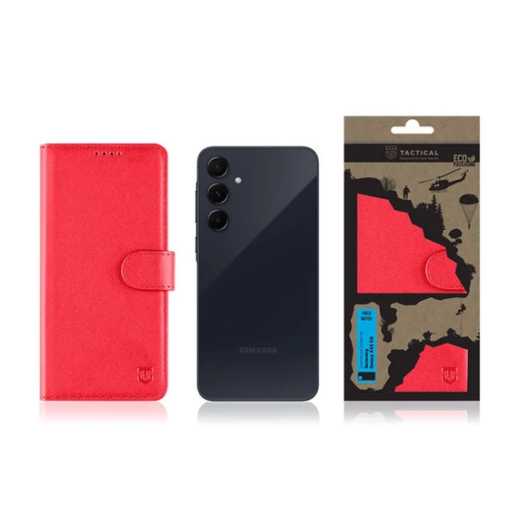 Tactical Field Notes Samsung Galaxy A55 5G, flip/oldalra nyíló tok, piros