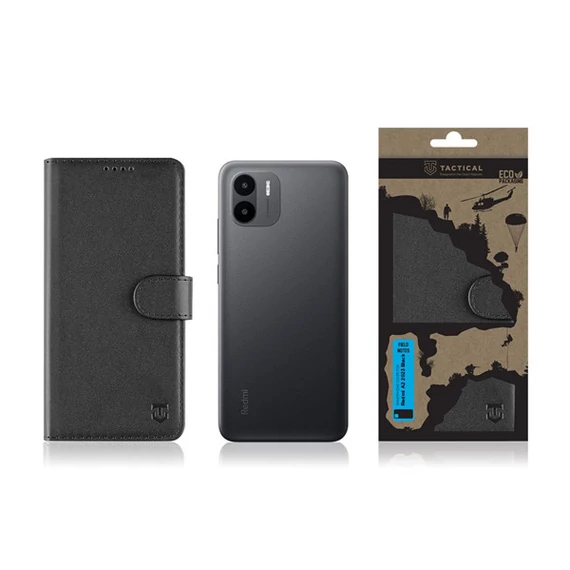 Tactical Field Notes Xiaomi Redmi A2 2023, flip/oldalra nyíló tok, fekete