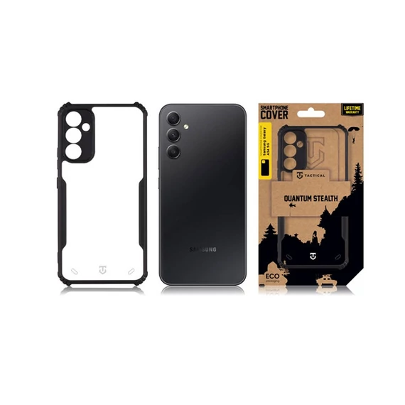 Tactical Quantum Stealth Samsung Galaxy A34 5G hátlap tok, átlátszó/fekete