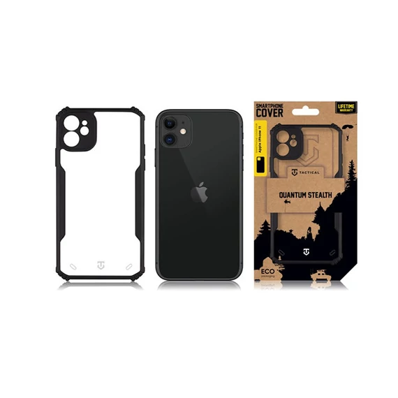 Tactical Quantum Stealth Apple iPhone 11 hátlap tok, átlátszó/fekete