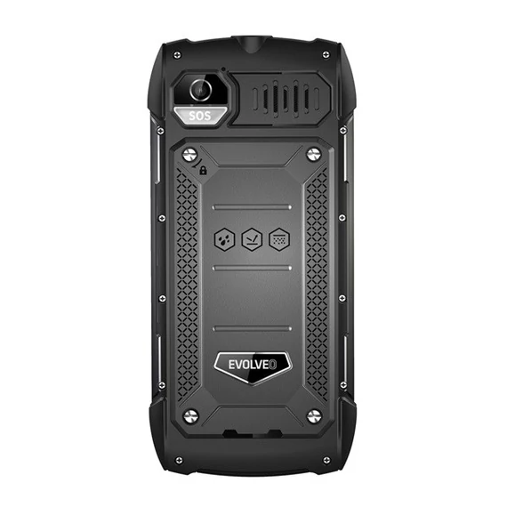 Evolveo Strongphone H1 DualSim vízálló nyomógombos mobiltelefon, fekete/szürke