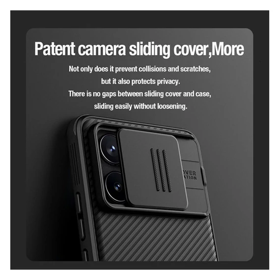 Nillkin CamShield Pro Poco F6 Pro műanyag hátlap tok, fekete