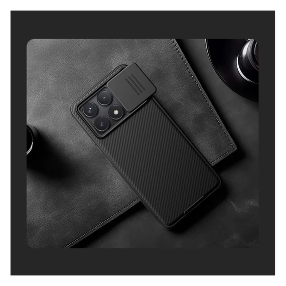 Nillkin CamShield Pro Poco F6 Pro műanyag hátlap tok, fekete