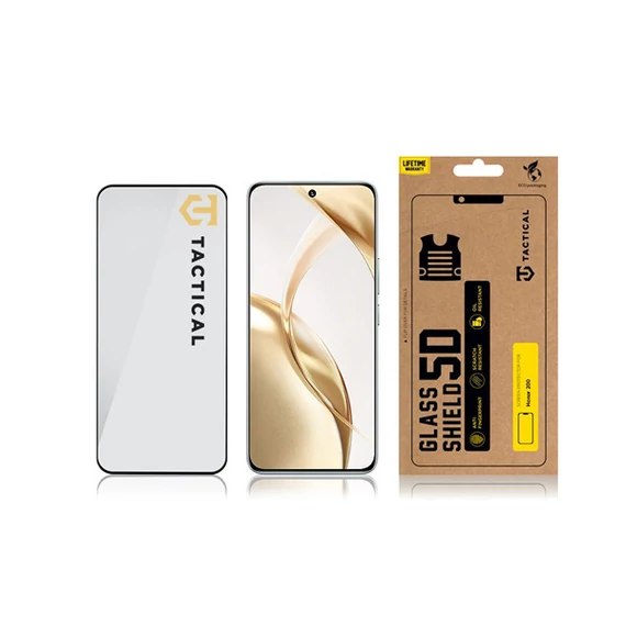 Tactical Glass Shield 5D Honor 200 kijelzővédő üvegfólia, fekete