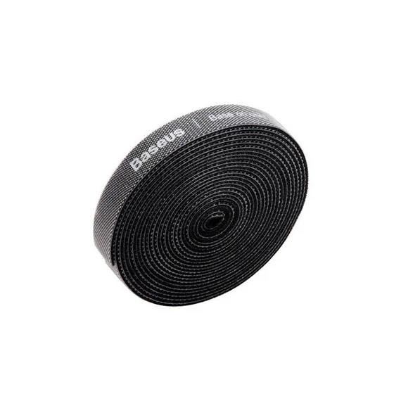 Baseus Rainbow Circle kábelrendező tépőzáras szalag, 3m, fekete