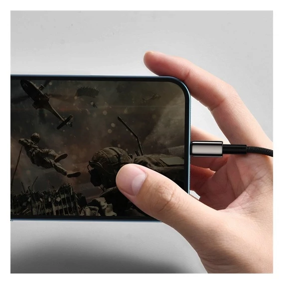 Baseus Tungsten Gold 3in1 USB-kábel, USB / micro-USB / USB-C / Lightning, 3,5 A, 1,5 m, fekete