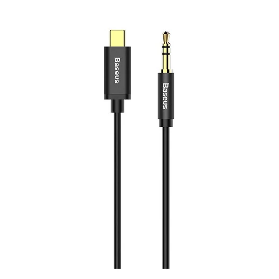 Baseus Yiven USB-C / 3,5 mm-es mini jack audio kábel, 1,2 m, fekete