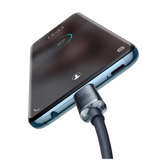 Baseus Crystal Shine USB-C / USB-C kábel, 100W, 2m, fekete