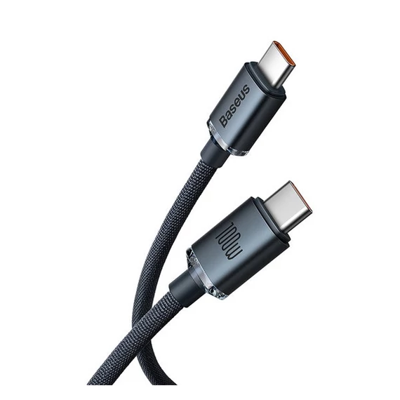 Baseus Crystal Shine USB-C / USB-C kábel, 100W, 2m, fekete