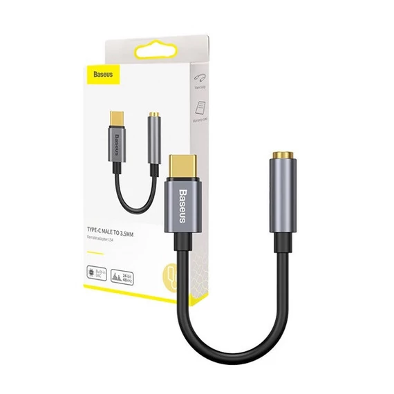 Baseus L54 USB-C audioadapter + 3,5 mm-es mini jack csatlakozó, szürke
