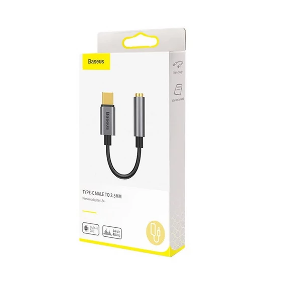 Baseus L54 USB-C audioadapter + 3,5 mm-es mini jack csatlakozó, szürke