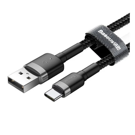 Baseus Cafule USB / USB-C töltő- és adatkábel, 2A, 3m, szürke-fekete