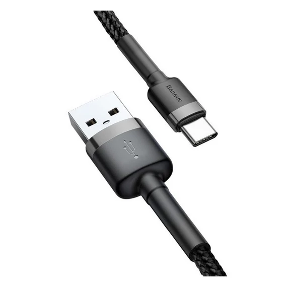 Baseus Cafule USB / USB-C töltő- és adatkábel, 2A, 3m, szürke-fekete