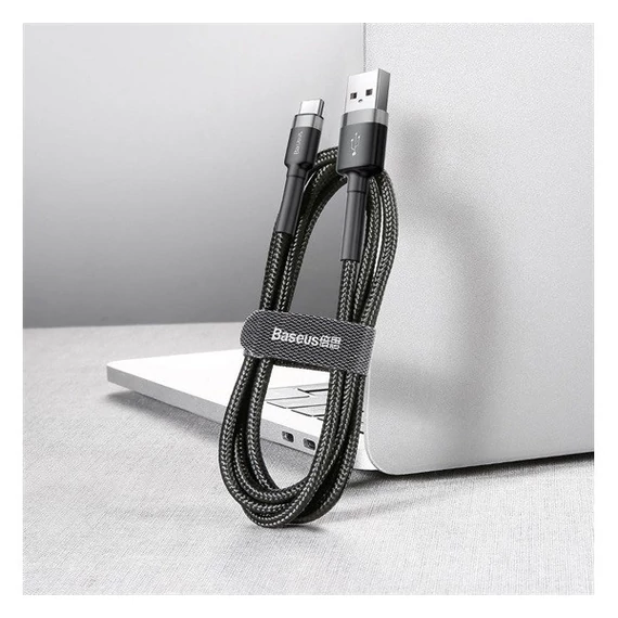 Baseus Cafule USB / USB-C töltő- és adatkábel, 2A, 3m, szürke-fekete