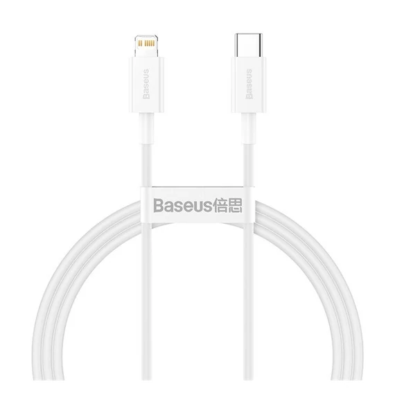 Baseus Superior Series USB-C / Lightning töltő- és adatkábel, 20W, PD, 1m, fehér