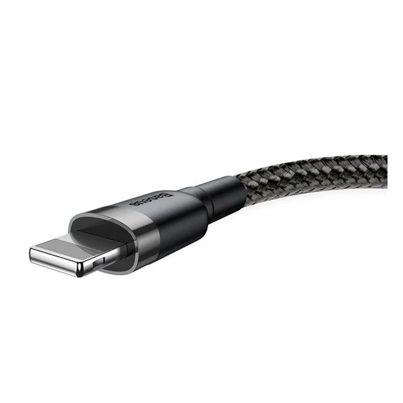 Baseus Cafule USB / Lightning töltő- és adatkábel, 2.4A, 1 m, szürke-fekete