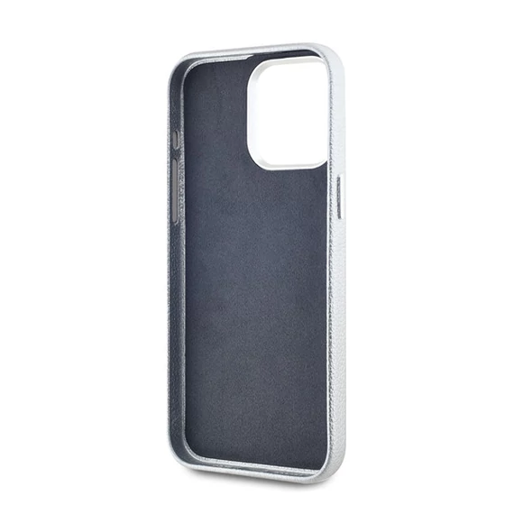 Karl Lagerfeld Grained PU Hotel RSG iPhone 15 Pro Max hátlap tok, ezüst