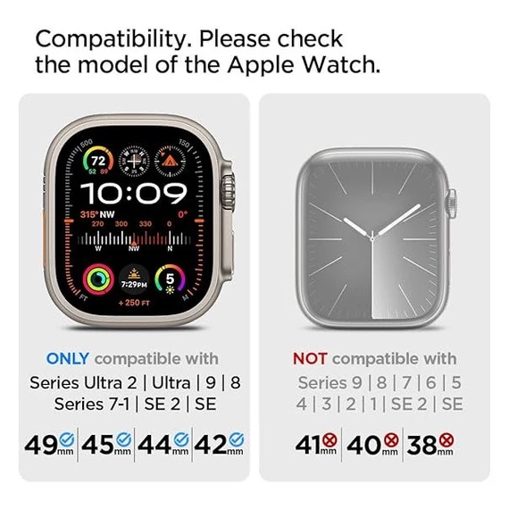 Spigen Sleek Link Apple Watch Ultra 2/1 (49mm) 10(46mm)/ 9/8/7 (45mm) / SE (2/1)/6/5/4 (44mm) / 3/2/1 (42mm) szíj, ezüst