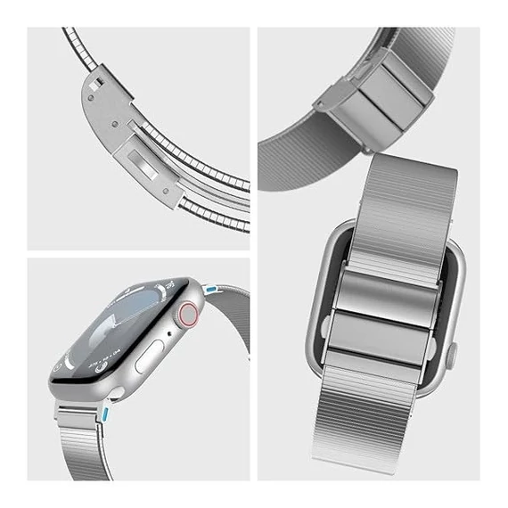 Spigen Sleek Link Apple Watch Ultra 2/1 (49mm) 10(46mm)/ 9/8/7 (45mm) / SE (2/1)/6/5/4 (44mm) / 3/2/1 (42mm) szíj, ezüst