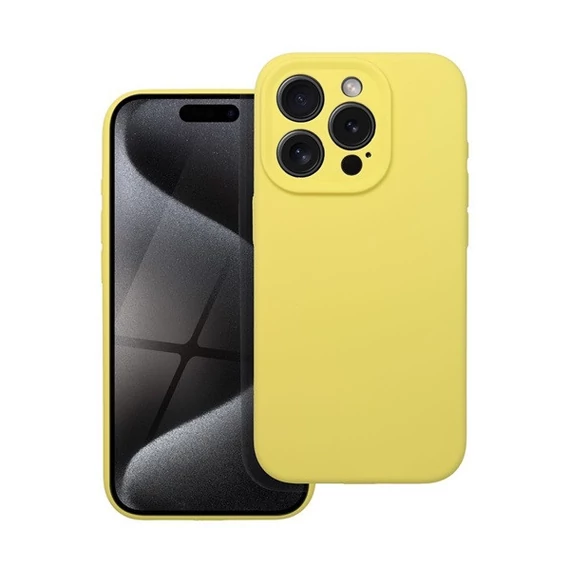 2mm Apple iPhone 12 szilikon hátlap tok, sárga