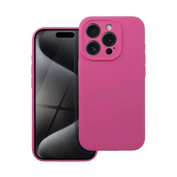 2mm Apple iPhone 15 Pro Max szilikon hátlap tok, rózsaszín