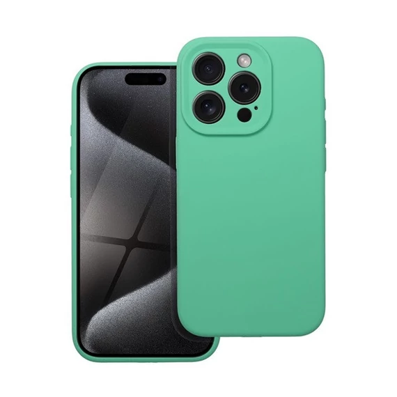 2mm Apple iPhone 15 Pro Max szilikon hátlap tok, mentazöld