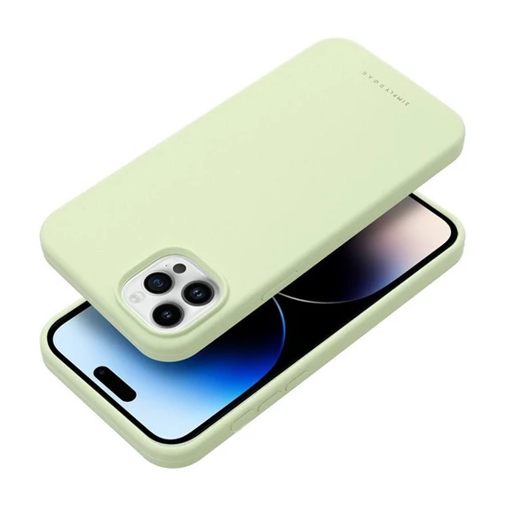 Roar Apple iPhone 12 Pro Max prémium szilikon tok velúr béléssel, világoszöld