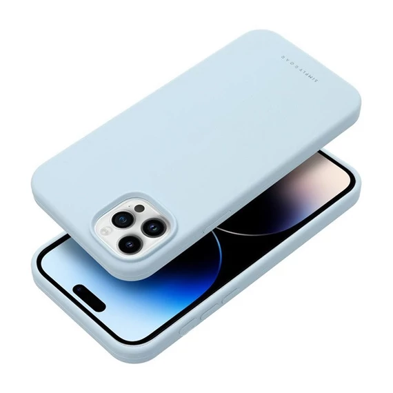 Roar Apple iPhone 12 Pro Max prémium szilikon tok velúr béléssel, világoskék