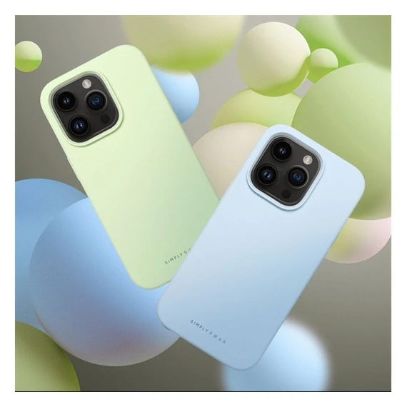 Roar Apple iPhone 14 Plus prémium szilikon tok velúr béléssel, világoskék