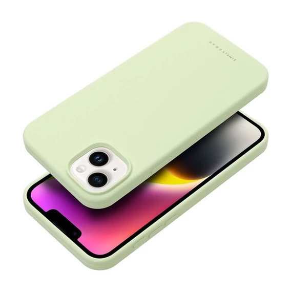 Roar Apple iPhone 14 Plus prémium szilikon tok velúr béléssel, világoszöld