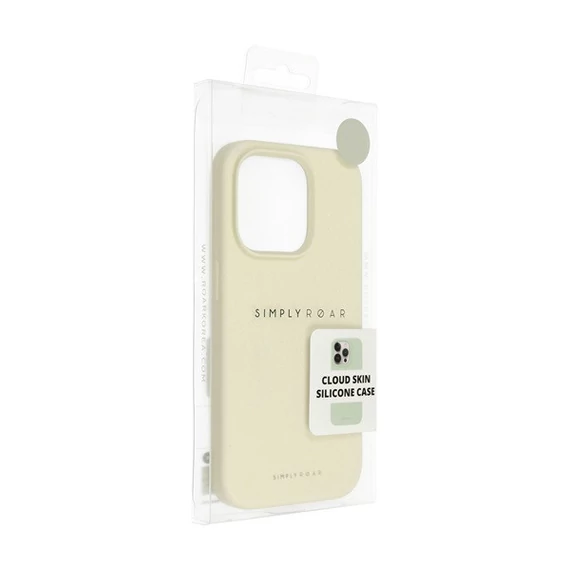 Roar Apple iPhone 14 Plus prémium szilikon tok velúr béléssel, világossárga