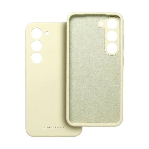 Roar Samsung Galaxy A15 4G / A15 5G prémium szilikon tok velúr béléssel, világossárga