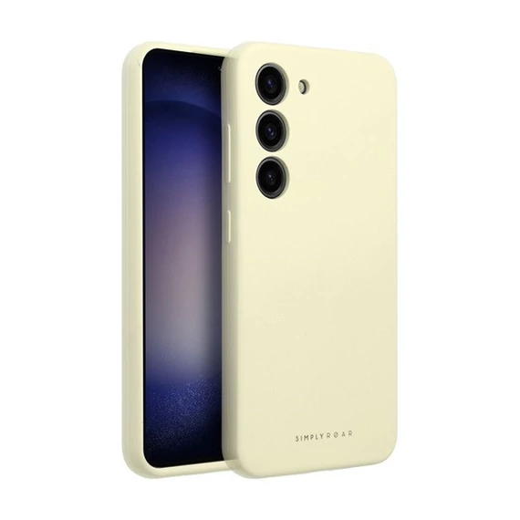 Roar Samsung Galaxy A15 4G / A15 5G prémium szilikon tok velúr béléssel, világossárga
