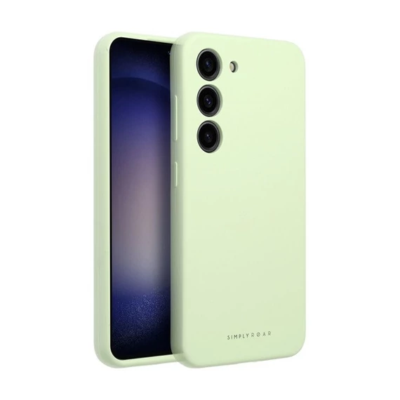 Roar Samsung Galaxy A55 5G prémium szilikon tok velúr béléssel, világoszöld