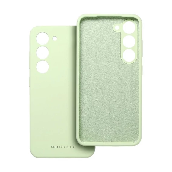 Roar Samsung Galaxy A55 5G prémium szilikon tok velúr béléssel, világoszöld