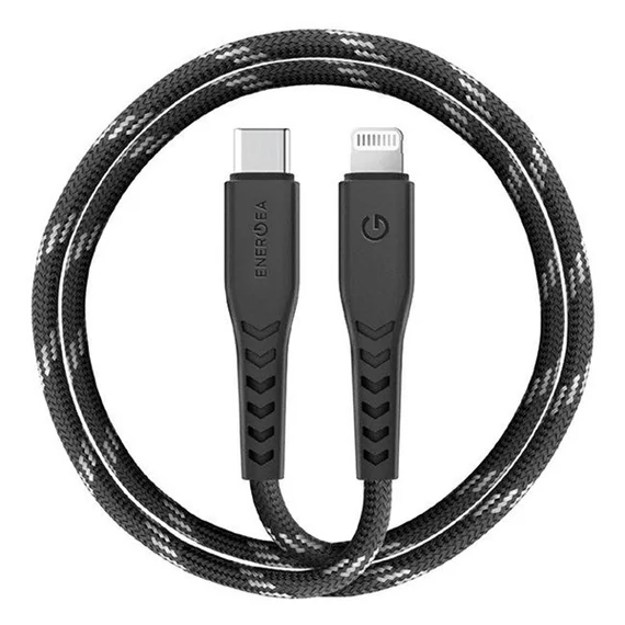 Energea Nyloflex C94 USB-C / Lightning MFI szövet töltő- és adatkábel, 1.5m, fekete