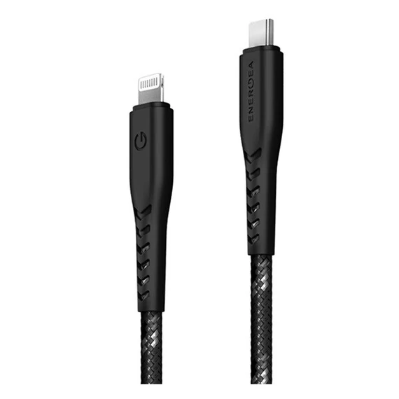 Energea Nyloflex C94 USB-C / Lightning MFI szövet töltő- és adatkábel, 1.5m, fekete