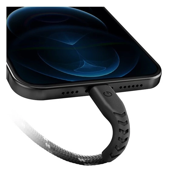Energea Nyloflex C94 USB-C / Lightning MFI szövet töltő- és adatkábel, 1.5m, fekete