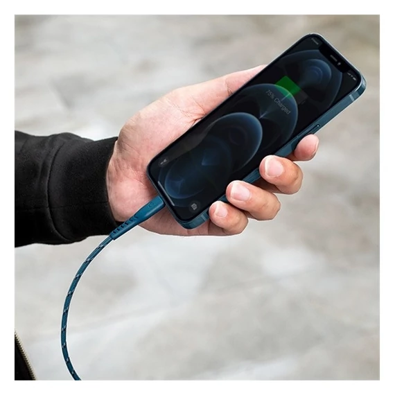 Energea Nyloflex C94 USB-C / Lightning MFI szövet töltő- és adatkábel, 1.5m, fekete